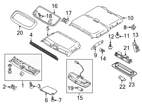 2011 Ford Transit Connect Interior Trim - Roof Diagram