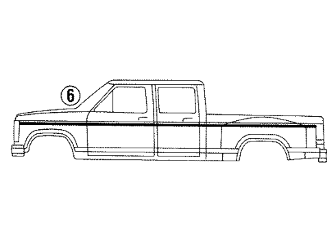 1996 Ford F-350 Stripe Tape Diagram 3 - Thumbnail