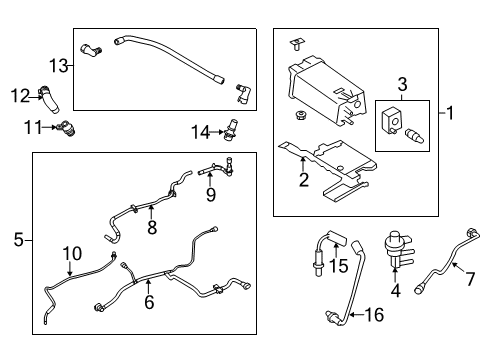 2011 Lincoln MKT PCV Hose Diagram for 7T4Z-6A664-CB