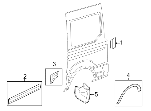 2024 Ford E-Transit Exterior Trim - Side Panel Diagram 6 - Thumbnail