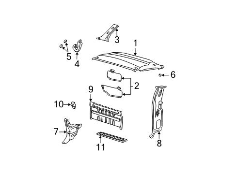 2005 Ford F-250 Super Duty Interior Trim - Cab Diagram 3 - Thumbnail