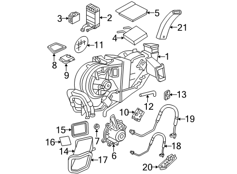 2003 Ford Expedition Auxiliary A/C & Heater Unit Diagram