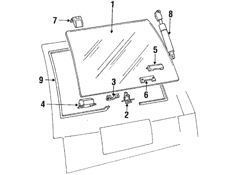 1985 Mercury Marquis Glass - Lift Gate Diagram