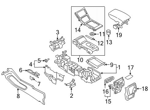 2017 Lincoln Continental Console Body Diagram for GD9Z-54045B30-AA