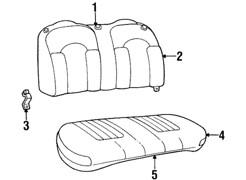1997 Lincoln Continental Rear Seat Components Diagram