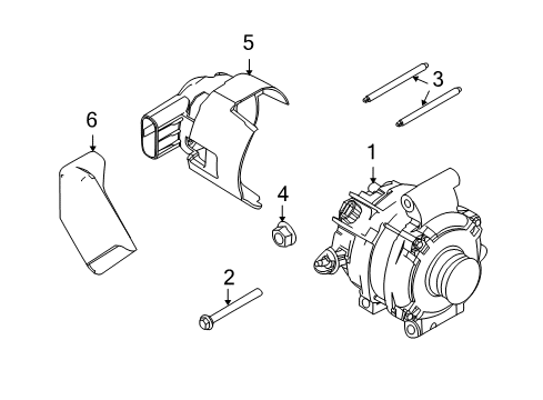 2012 Ford Fusion Alternator Diagram for 9E5Z-10346-A