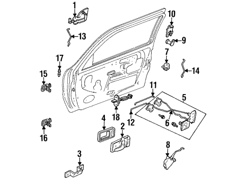1993 Mercury Villager Door - Hardware Diagram