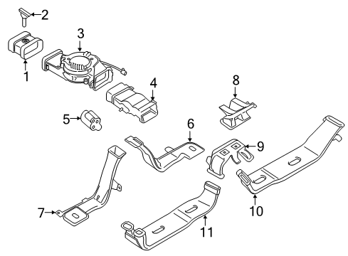 2017 Lincoln Continental Floor Duct, Passenger Side Diagram for GD9Z-19B680-A