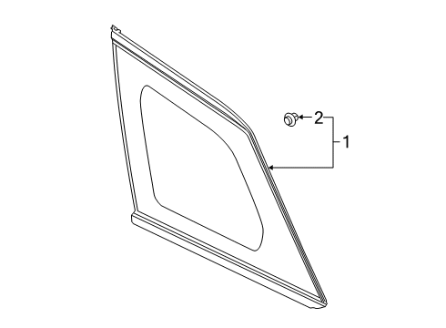 2024 Lincoln Corsair Glass & Hardware - Quarter Panel Diagram