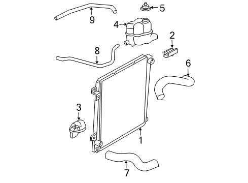 2003 Ford Explorer Radiator & Components Diagram 2 - Thumbnail