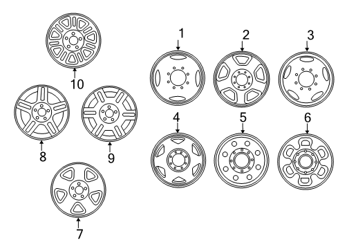 2005 Ford F-250 Super Duty Wheels Diagram