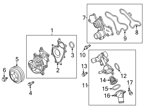 2013 Ford F-150 Water Pump Gasket Diagram for BR3Z-8507-C