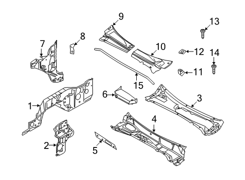 2009 Ford F-350 Super Duty Cab Cowl Diagram 2 - Thumbnail