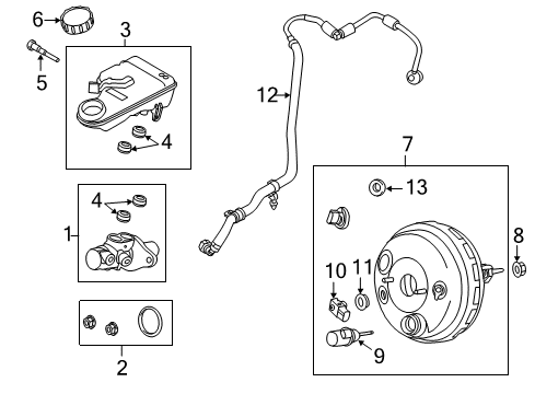 2015 Ford Focus Master Cylinder Diagram for CV6Z-2140-B