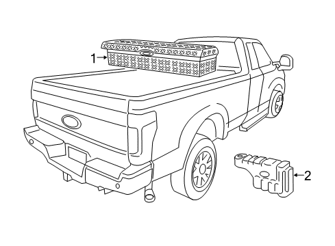 2022 Ford F-350 Super Duty Storage Compartment Diagram