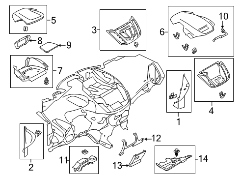 2014 Ford Escape Instrument Panel Components Diagram