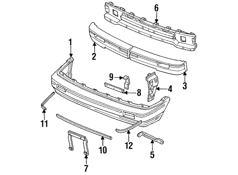 1989 Ford Festiva Bumper Assembly - Front Diagram 2 - Thumbnail