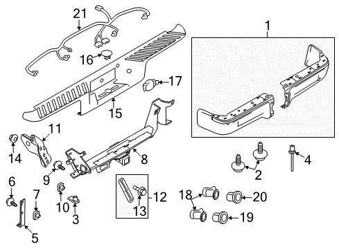 2010 Ford F-150 Bumper & Components - Rear Diagram 2 - Thumbnail