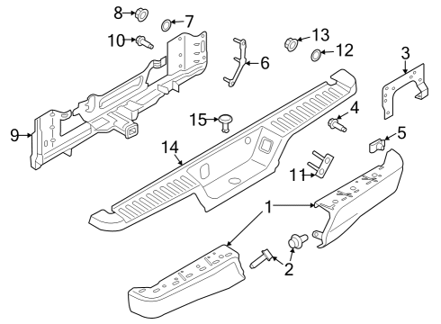 2024 Ford F-150 Lightning Bumper & Components - Rear Diagram