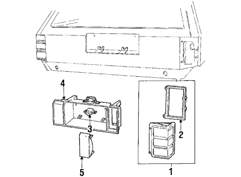 1985 Mercury Marquis Rear Lamps Diagram 2 - Thumbnail