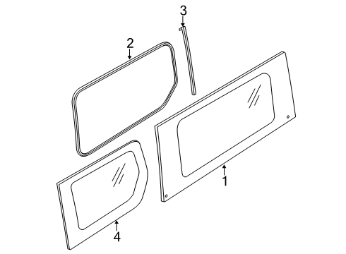 2019 Ford Transit Connect Glass - Side Panel Diagram 8 - Thumbnail