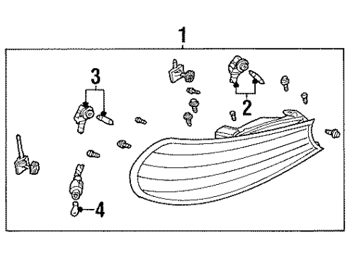 2000 Mercury Mystique Headlamp Components Diagram