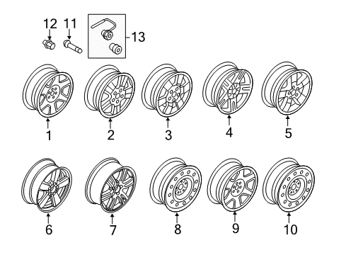 2010 Ford Escape Spare Wheel Diagram for 5T2Z-1015-EA