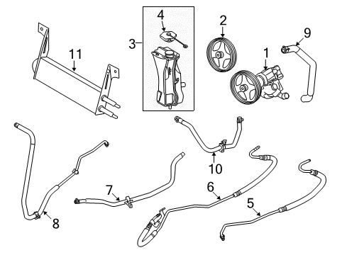 2008 Ford F-250 Super Duty P/S Pump & Hoses Diagram 3 - Thumbnail