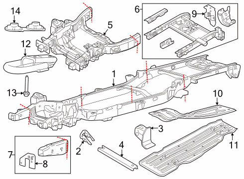 2018 Ford F-150 Front Frame Diagram for FL3Z-5019-Z