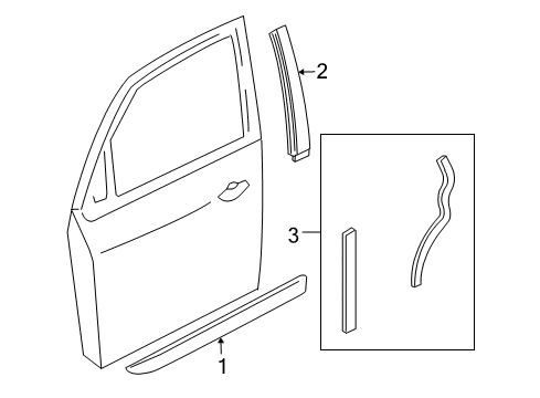 2000 Ford Focus Exterior Trim - Front Door Diagram