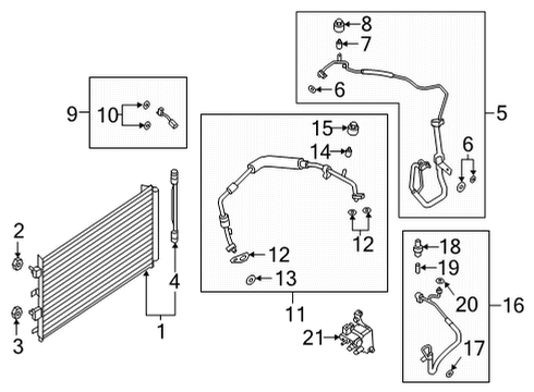 2023 Lincoln Corsair Cooling Unit Assembly Diagram for LX6Z-10C708-C