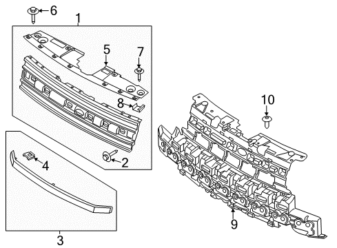 2018 Ford Flex Grille & Components Diagram