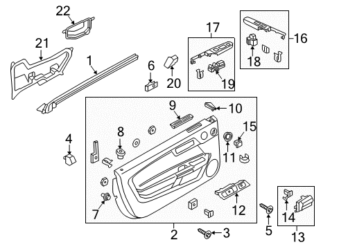 2017 Ford Mustang Interior Trim - Door Diagram