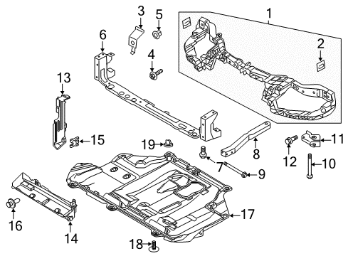 2013 Ford Focus Mount Bracket, Front Diagram for CP9Z-8182-B