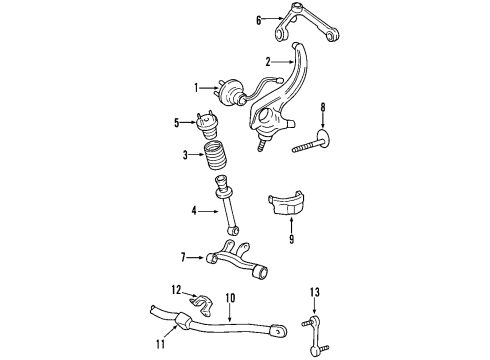 2000 Lincoln LS Front Suspension Components Diagram
