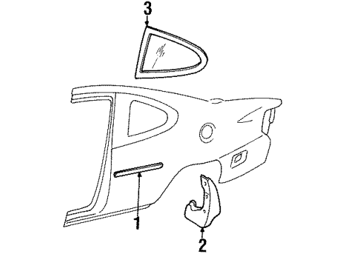 1999 Ford Escort Exterior Trim - Quarter Panel Diagram