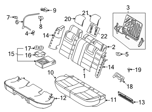 2012 Ford Fusion Armrest Assembly, Rear Diagram for BE5Z-5467112-AA