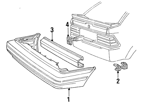 1987 Ford Escort Bumper Assembly - Rear Diagram 2 - Thumbnail