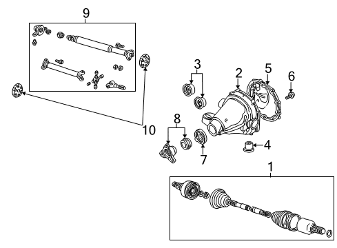 2000 Lincoln LS Axle Components - Rear Diagram