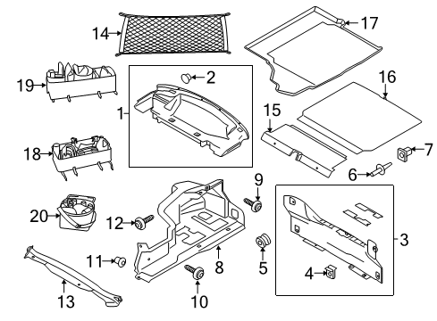 2016 Ford Mustang Interior Trim - Rear Body Diagram