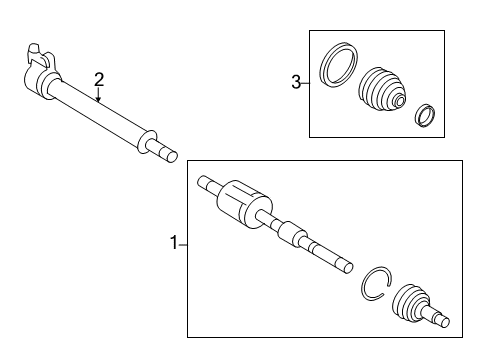 2012 Lincoln MKX Drive Axles - Front Diagram