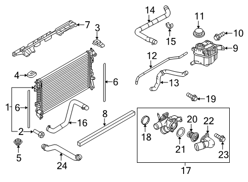 2016 Ford Police Interceptor Sedan Radiator & Components Diagram 2 - Thumbnail