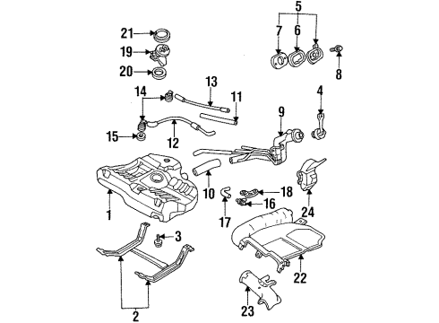 1994 Mercury Tracer Fuel System Components Diagram 2 - Thumbnail