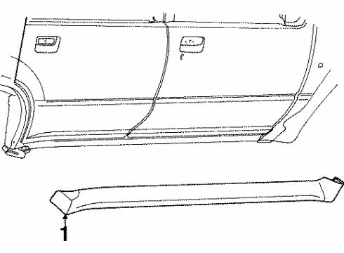 1998 Mercury Mountaineer Rocker Molding, Passenger Side Diagram for 1L2Z-7810176-DAPTM