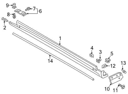 2017 Lincoln Continental Rocker Molding Retainer Diagram for -W718456-S300