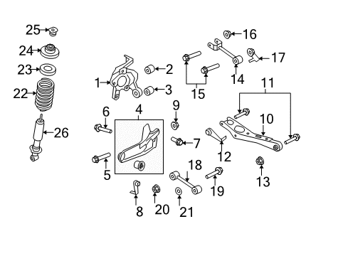2006 Ford Explorer Rear Suspension Components Diagram 2 - Thumbnail