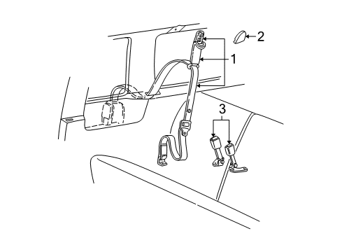 2000 Ford Explorer Seat Belt - Body Diagram 3 - Thumbnail