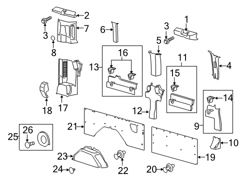 2022 Ford Transit-350 HD Interior Trim - Side Panel Diagram 10 - Thumbnail