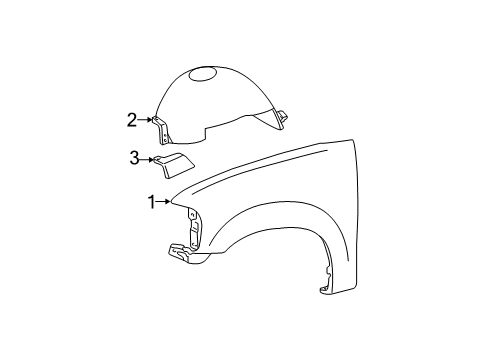 2004 Ford F-150 Fender, Front Passenger Side Diagram for 5L3Z-16005-BA