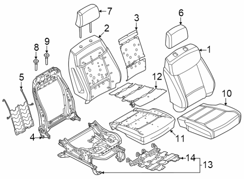 2023 Ford F-250 Super Duty Seat Back Cover, Baja Tan, Passenger Side Diagram for NL3Z-1564416-JD